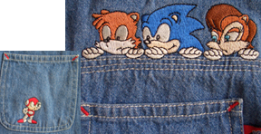 Sonic Tails Sally Coconuts Embroidery Close up