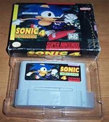 Sonic 4 SNES Cartridge w/Box