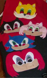 Set of fake Sonic masks