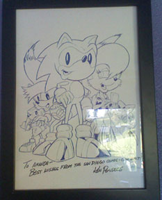 Ken Penders Comic Con Sonic Signed Print