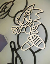 Sonic bowling wall decoration sculpture