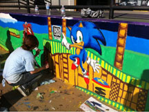 Sonic playground mural painter
