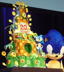Sonic suit w/20th Anniversary Cake