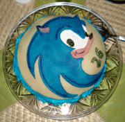Sonic Icing Birthday Cake