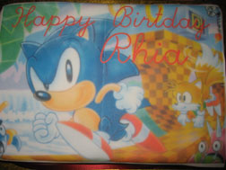 Sonic & Tails Birthday Photo Top Cake