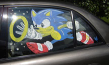 Car Window Paint Art Sonic Ring