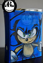 Custom Painted Xbox 360 Sonic