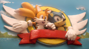 3D Relief Sonic & Tails Sonic 2 Logo Sculpture