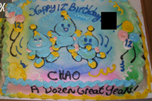 Chao theme birthday cake