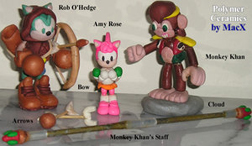 Monkey Khan Rob Amy Fan Clay Figures