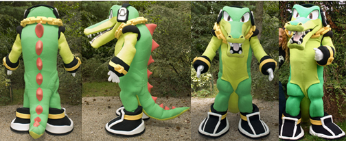 Vector Crocodile Fan Mascot Costume