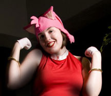 Amy Rose cosplayer close up