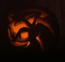 Sonic Face Carved Pumpkin