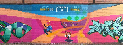 Half Pipe Sonic 2 Wall Art Graffiti