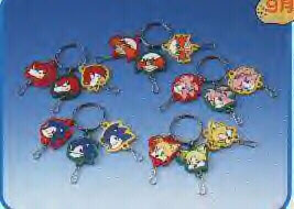 Character faces Sonic the Hedgehog key holder rings
