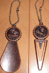 Copper Sonic Keychains Shoe Horn & Book Mark