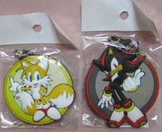 Tails & Shadow Disk Rubber Keychains