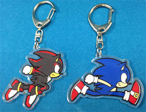 Sonic & Shadow Running Plastic Keychains