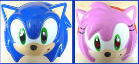 Sonic & Amy thin plastic masks