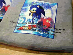 Sonic adventure slogan lyric shirt