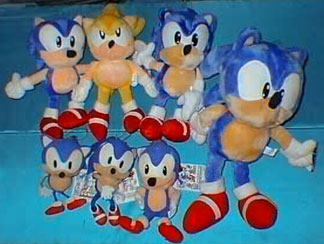 Plush Sonic the Hedgehog collection with Super Sonic