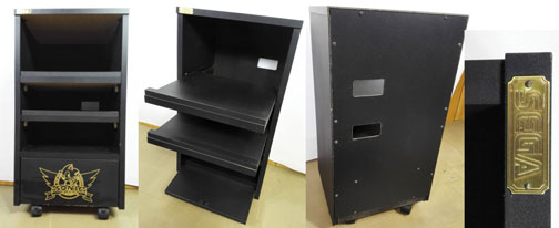Sonic Black Wooden Rolling Pull Out Cabinet