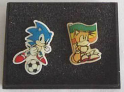 Sonic Soccer & Tails Flag Pin Set Promo