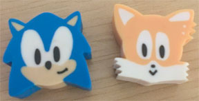Sonic & Tails Face Shape Erasers