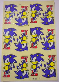 Multiple Sonic Sheet Stickers