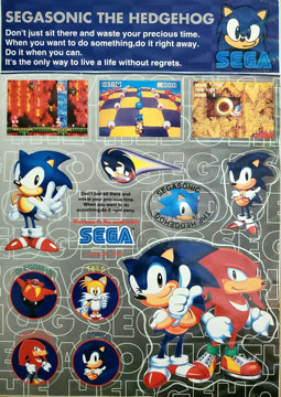 Segasonic Sticker Sheet Sonic 3