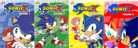 Jetix England Volumes 1 thru 4 Sonic X