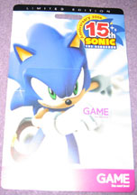 GAME UK Ltd. Edition Sonic Phone Card