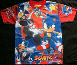 Red & Black Lycra T Shirt Sonic X collage