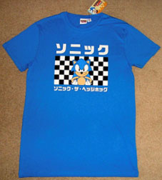Checkered Japanese Text Sonic Shirt