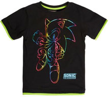 Rainbow Line Art Sonic Black Shirt