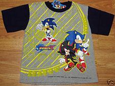 Black Gray yellow Sonic & Shadow Shirt