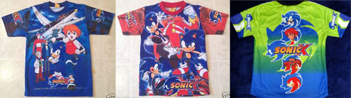 3 Sonic X theme lycra shirts for kids