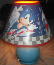 Sonic lamp with ceramic blue base