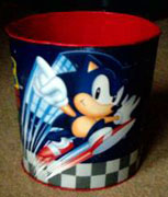 Sonic the hedgehog trash can bin