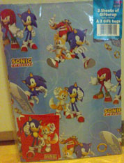 Sonic Themed Wrapping Paper Giftwrap