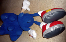 Large Sonic X Plush Back