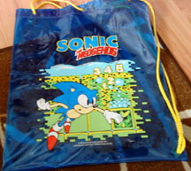 Sonic blue vinyl swimming bag