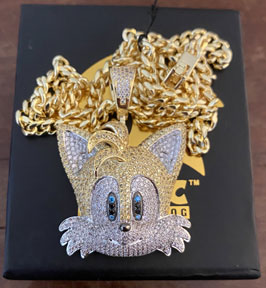 King Ice Tails Face Pendant Necklace