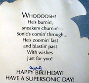 Birthday Sonic card poem