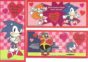 Sonic large size valentines cards