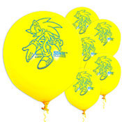 Yellow latex party balloons