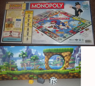 Sonic theme monopoly box back