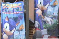 Huge Giant Sonic Colors Cloth Banner Prize