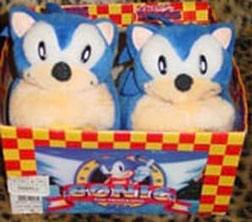 1990s Boxed Sonic Plush Heads Slippers