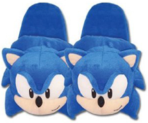Classic Sonic 3D Face plush slippers